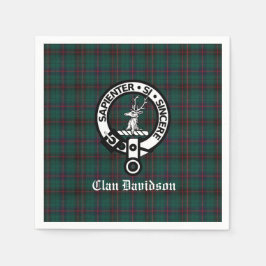 Clan Davidson Wappen Abzeichen und Tartan Serviette