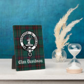 Clan Davidson Wappen Abzeichen und Tartan Tabletop Fotoplatte (Seite)