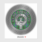 Clan Davidson Wappen & Tartan Knot Aufkleber (Blatt)
