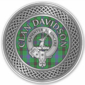 Clan Davidson Wappen & Tartan Knot Aufkleber (Vorderseite)