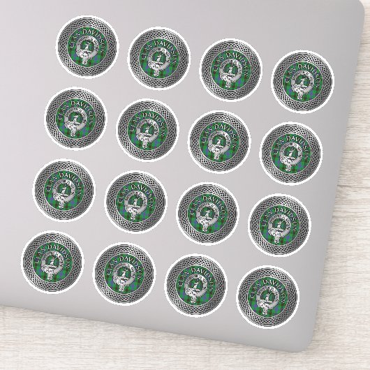 Clan Davidson Wappen & Tartan Knot Aufkleber (Detail)