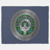 Clan Davidson Wappen & Tartan Knot Fleecedecke (Vorderseite (Horizontal))