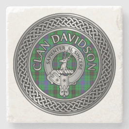 Clan Davidson Wappen & Tartan Knot Steinuntersetzer