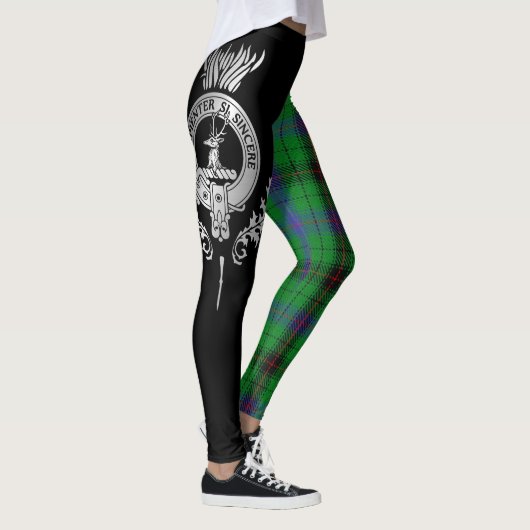 Clan Davidson Wappen & Tartan Leggings (Rechts)