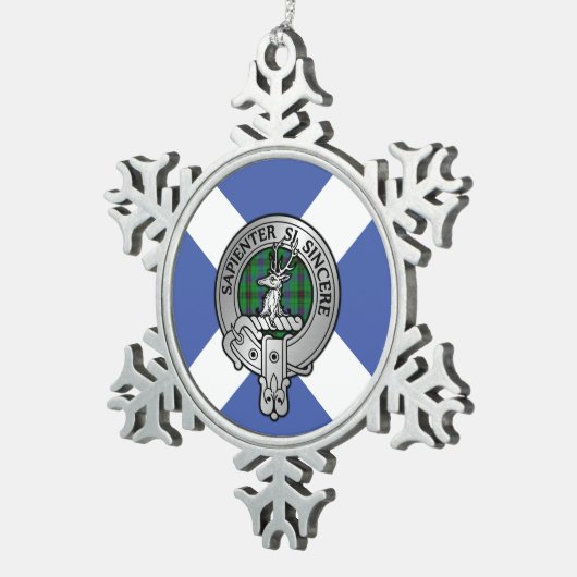 Clan Davidson Wappen & Tartan Schneeflocken Zinn-Ornament (Rechts)