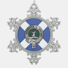 Clan Davidson Wappen & Tartan Schneeflocken Zinn-Ornament