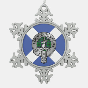 Clan Davidson Wappen & Tartan Schneeflocken Zinn-Ornament