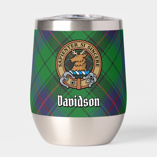 Clan Davidson Wappen über Tartan (Vorderseite)