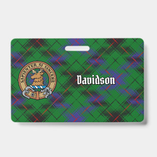 Clan Davidson Wappen über Tartan Ausweis