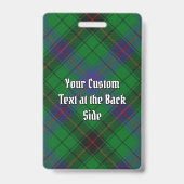 Clan Davidson Wappen über Tartan Ausweis (Rückseite)