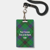 Clan Davidson Wappen über Tartan Ausweis (Rückseite mit Lanyard)