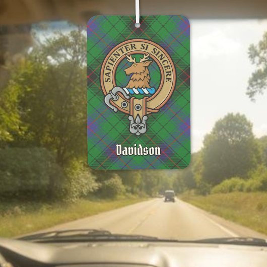 Clan Davidson Wappen über Tartan Autolufterfrischer