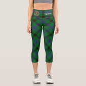 Clan Davidson Wappen über Tartan Capri Leggings (Vorderseite)