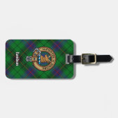 Clan Davidson Wappen über Tartan Gepäckanhänger (Vorderseite horizontal)