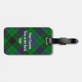 Clan Davidson Wappen über Tartan Gepäckanhänger (Rückseite horizontal)
