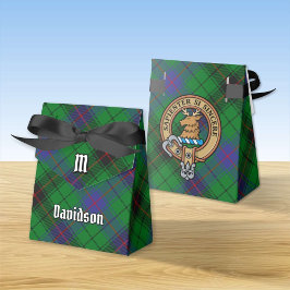 Clan Davidson Wappen über Tartan Geschenkschachtel