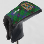 Clan Davidson Wappen über Tartan Golf Headcover (3/4 Vorderseite)