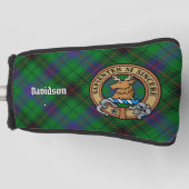 Clan Davidson Wappen über Tartan Golf Headcover (Vorderseite)