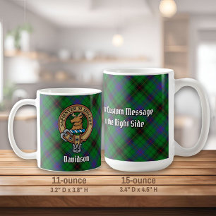 Clan Davidson Wappen über Tartan Kaffeetasse