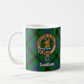 Clan Davidson Wappen über Tartan Kaffeetasse (Links)