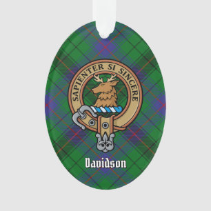 Clan Davidson Wappen über Tartan Ornament