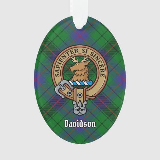 Clan Davidson Wappen über Tartan Ornament (Vorderseite)