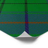 Clan Davidson Wappen über Tartan Poster (Ecke)