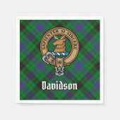 Clan Davidson Wappen über Tartan Serviette (Vorderseite)