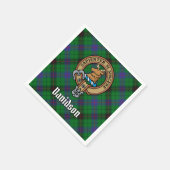 Clan Davidson Wappen über Tartan Serviette (Ecke)