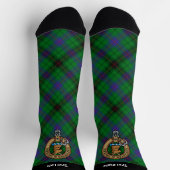 Clan Davidson Wappen über Tartan Socken (Oben)