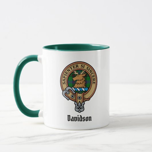 Clan Davidson Wappen über Tartan Tasse (Links)