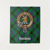 Clan Davidson Wappen über Tartan Wandteppich (Vorderseite)
