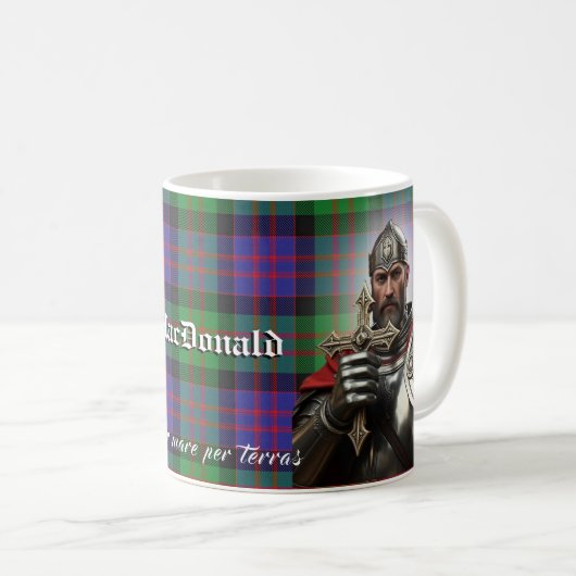 Clan Donald MacDonald Tartan Motto Kaffeetasse (VorderseiteRechts)