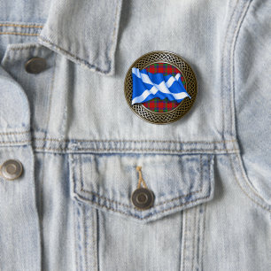 Clan Donnachaidh   Robertson Tartan Knot & Flag Button