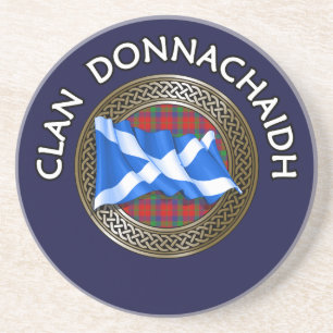 Clan Donnachaidh   Robertson Tartan Knot & Flag Getränkeuntersetzer