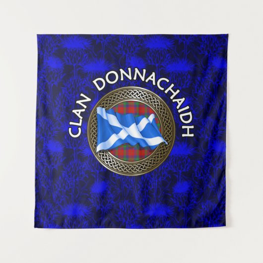 Clan Donnachaidh | Robertson Tartan Knot & Flag Wandteppich (Vorderseite)