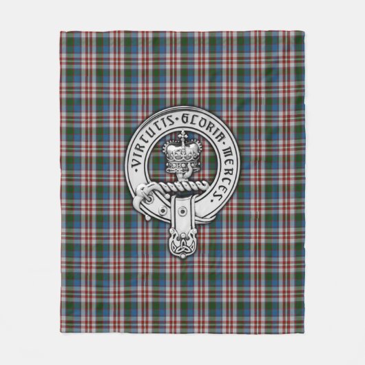 Clan Donnachaidh (Robertson) Wappen & Dress Tartan Fleecedecke (Vorderseite)