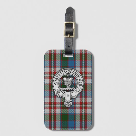 Clan Donnachaidh (Robertson) Wappen & Dress Tartan Gepäckanhänger (Vorderseite Vertikal)