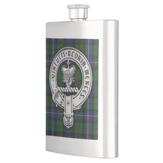 Clan Donnachaidh (Robertson) Wappen /Jagd Tartan Flachmann (Links)