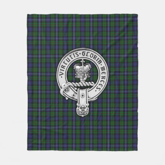 Clan Donnachaidh (Robertson) Wappen /Jagd Tartan Fleecedecke (Vorderseite)