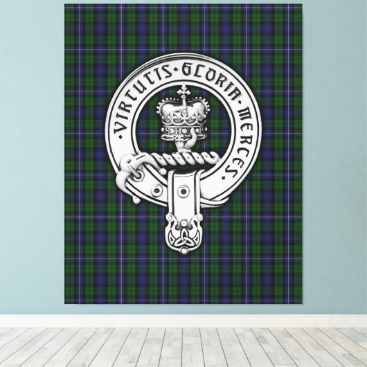 Clan Donnachaidh (Robertson) Wappen /Jagd Tartan Leinwanddruck (Insitu (Holzboden))