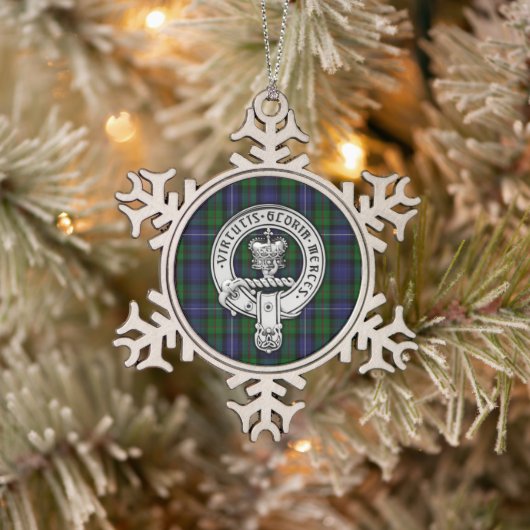 Clan Donnachaidh (Robertson) Wappen /Jagd Tartan Schneeflocken Zinn-Ornament (Baum)