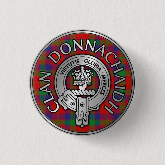 Clan Donnachaidh | Robertson Wappen & Tartan Button (Vorderseite)