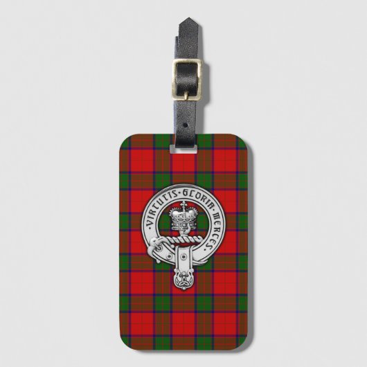 Clan Donnachaidh (Robertson) Wappen & Tartan Gepäckanhänger (Vorderseite Vertikal)