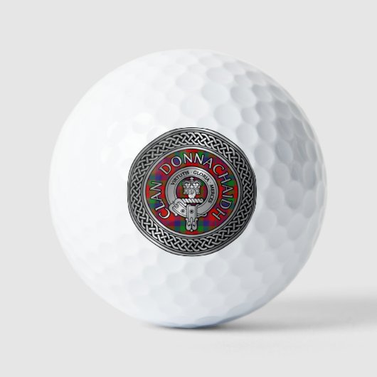 Clan Donnachaidh | Robertson Wappen & Tartan Knot Golfball (Vorderseite)