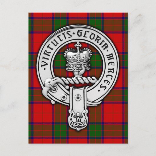 Clan Donnachaidh (Robertson) Wappen & Tartan Postkarte (Vorderseite)
