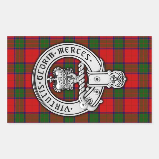 Clan Donnachaidh (Robertson) Wappen & Tartan Rechteckiger Aufkleber (Vorderseite)