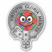 Clan Donnachaidh | Robertson Wappen & Tartan Stick Aufkleber (Vorderseite)