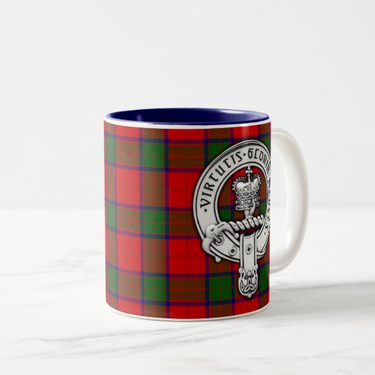 Clan Donnachaidh (Robertson) Wappen & Tartan Zweifarbige Tasse (VorderseiteRechts)