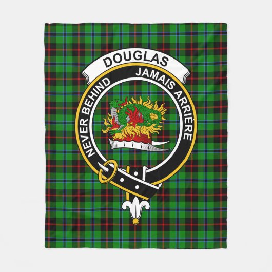 Clan Douglas Black Tartan Kariert Fleecedecke (Vorderseite)